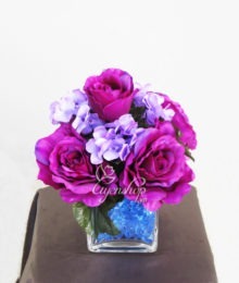 Hoa lụa, hoa giả Uyên shop, Hoa Hồng Tím