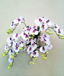 Hoa lụa, hoa giả Uyên shop, Lan treo tường trắng