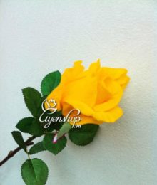 Hoa lụa, hoa giả Uyên shop, Hồng Vàng cành