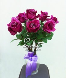 Hoa lụa, hoa giả Uyên shop, Hoa hồng Tím