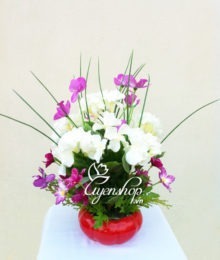 Hoa lụa, hoa giả Uyên shop, Tú cầu trắng