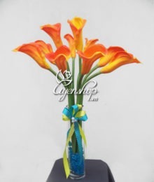 Hoa lụa, hoa giả Uyên shop, Hoa Rum vàng cam