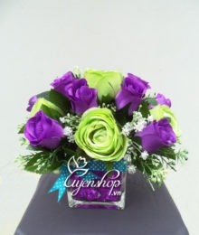 Hoa lụa, hoa giả Uyên shop, Hoa hồng xanh