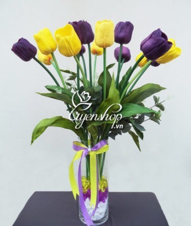 Hoa lụa, hoa giả Uyên shop, Bình hoa Tulip