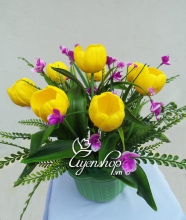 Hoa lụa, hoa giả Uyên shop, Tulip nhỏ