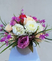 Hoa lụa, hoa giả Uyên shop, Hoa Hồng mộng mơ