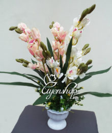 Hoa lụa, hoa giả Uyên shop, Chậu lan