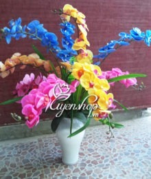 Hoa lụa, hoa giả Uyên shop, Bình hoa Lan