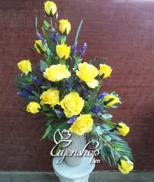 Hoa lụa, hoa giả Uyên shop, Bình hoa nghệ thuật