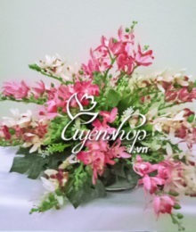 Hoa lụa, hoa giả Uyên shop, Đĩa hoa Lan