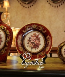 Hoa lụa, hoa giả Uyên shop, Bộ 3 Bình An-May mắn