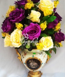 Hoa lụa, hoa giả Uyên shop, Bình hồng lớn