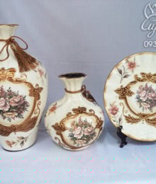 Hoa lụa, hoa giả Uyên shop, Bộ trang trí hoa Mẫu Đơn