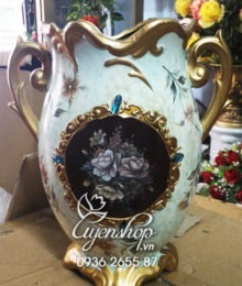 Hoa lụa, hoa giả Uyên shop, Bình hoa Composite