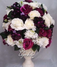 Hoa lụa, hoa giả Uyên shop, Bình hoa hồng