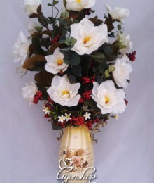 Hoa lụa, hoa giả Uyên shop, Bình hoa Mộc Lan đẹp