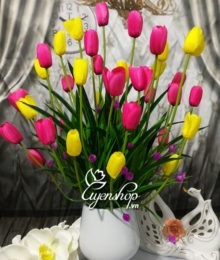 Hoa lụa, hoa giả Uyên shop, Trẻ trung cùng hoa Tulip