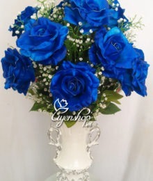 Hoa lụa, hoa giả Uyên shop, Hoa hồng xanh cao cấp