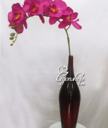 Hoa lụa, hoa giả Uyên shop, Lọ hoa lan tím