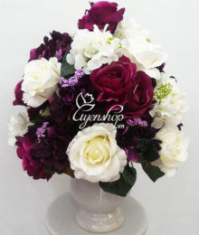 Hoa lụa, hoa giả Uyên shop, Bình hồng tú cầu