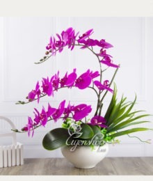 Hoa lụa, hoa giả Uyên shop, Chậu Lan Hồ Điệp