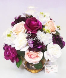 Hoa lụa, hoa giả Uyên shop, Hoa Hồng Tú Cầu