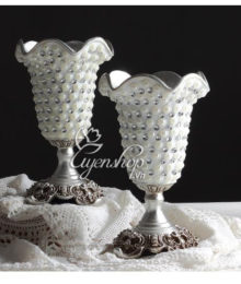 Hoa lụa, hoa giả Uyên shop, Lọ dáng Ly đính đá