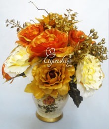 Hoa lụa, hoa giả Uyên shop, Bình hoa hồng