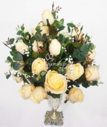 Hoa lụa, hoa giả Uyên shop, Bình hồng cao cấp