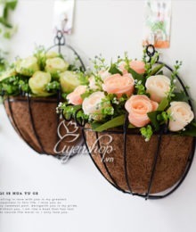 Hoa lụa, hoa giả Uyên shop, Giỏ treo tường