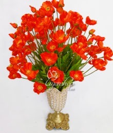 Hoa lụa, hoa giả Uyên shop, Sắc cam nổi bật