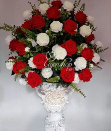 Hoa lụa, hoa giả Uyên shop, Bình Hoa Hồng lớn