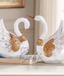 Hoa lụa, hoa giả Uyên shop, Đôi Thiên Nga Trắng