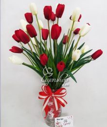 Hoa lụa, hoa giả Uyên shop, Nhẹ nhàng cùng hoa Tulip
