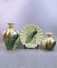 Hoa lụa, hoa giả Uyên shop, Bộ trang trí Chim Công