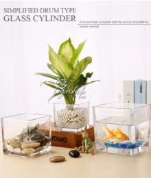 Hoa lụa, hoa giả Uyên shop, Lọ thủy tinh vuông ngắn