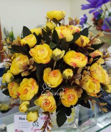 Hoa lụa, hoa giả Uyên shop, Bình Hoa Hồng Trà