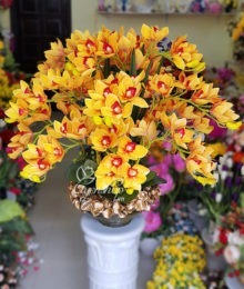 Hoa lụa, hoa giả Uyên shop, Bình Địa Lan sang trọng