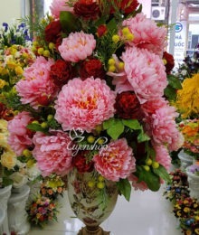 Hoa lụa, hoa giả Uyên shop, Bình hoa Phú Quý