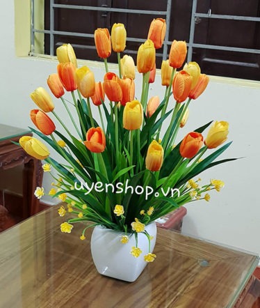 Hoa lụa, hoa giả Uyên shop, Rực rỡ cùng hoa Tulip