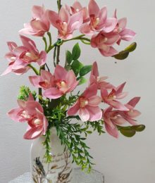 Hoa lụa, hoa giả Uyên shop, Hoa Lụa-Hoa Địa Lan hồng cao cấp