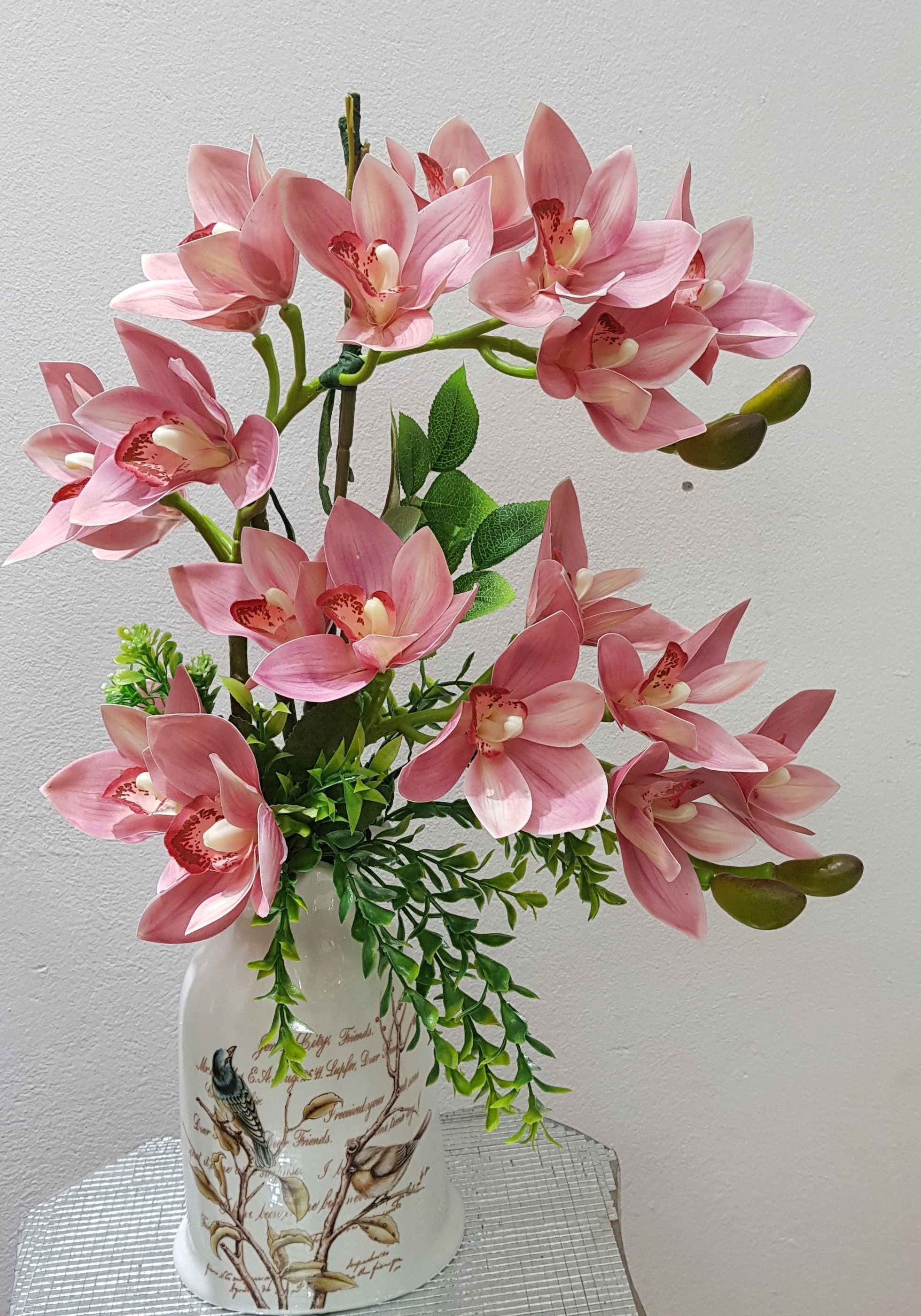 Hoa Lụa-Hoa Địa Lan hồng cao cấp | Hoa Lụa Uyên shop