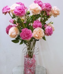 Hoa lụa, hoa giả Uyên shop, Hoa Lụa- Bình Hoa Hồng Trà Cao Cấp