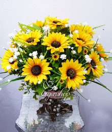 Hoa lụa, hoa giả Uyên shop, Bình hoa Hướng Dương