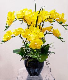 Hoa lụa, hoa giả Uyên shop, Lan Vàng Sang Trọng