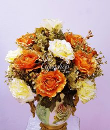 Hoa lụa, hoa giả Uyên shop, Bình Hoa Hồng Đẹp