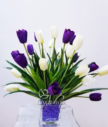 Hoa lụa, hoa giả Uyên shop, Bình hoa Tulip
