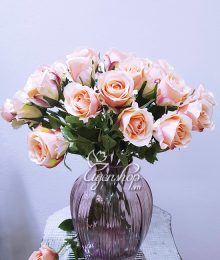 Hoa lụa, hoa giả Uyên shop, Tươi trẻ cùng sắc Hồng