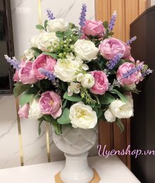 Hoa lụa, hoa giả Uyên shop, Nhẹ Nhàng với sắc Tím