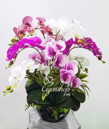 Hoa lụa, hoa giả Uyên shop, Bình Lan nhiều màu